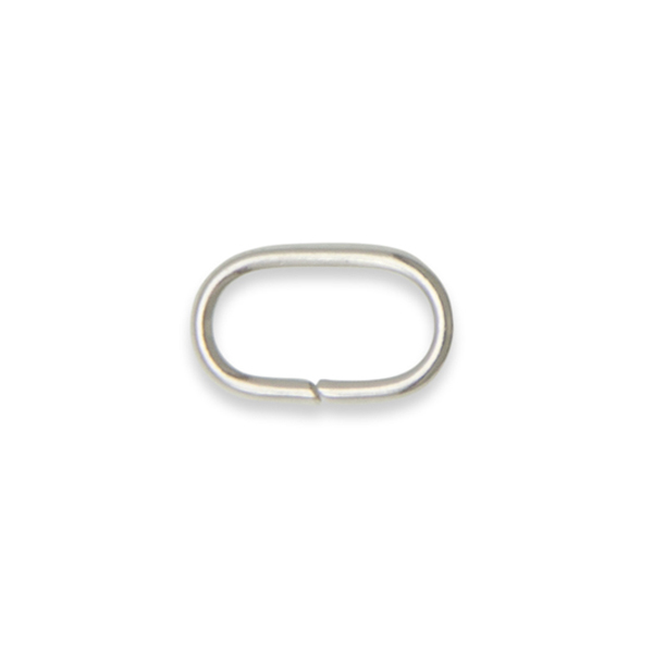 silver plated open flat oval jump ring 5x8mm | 72pc