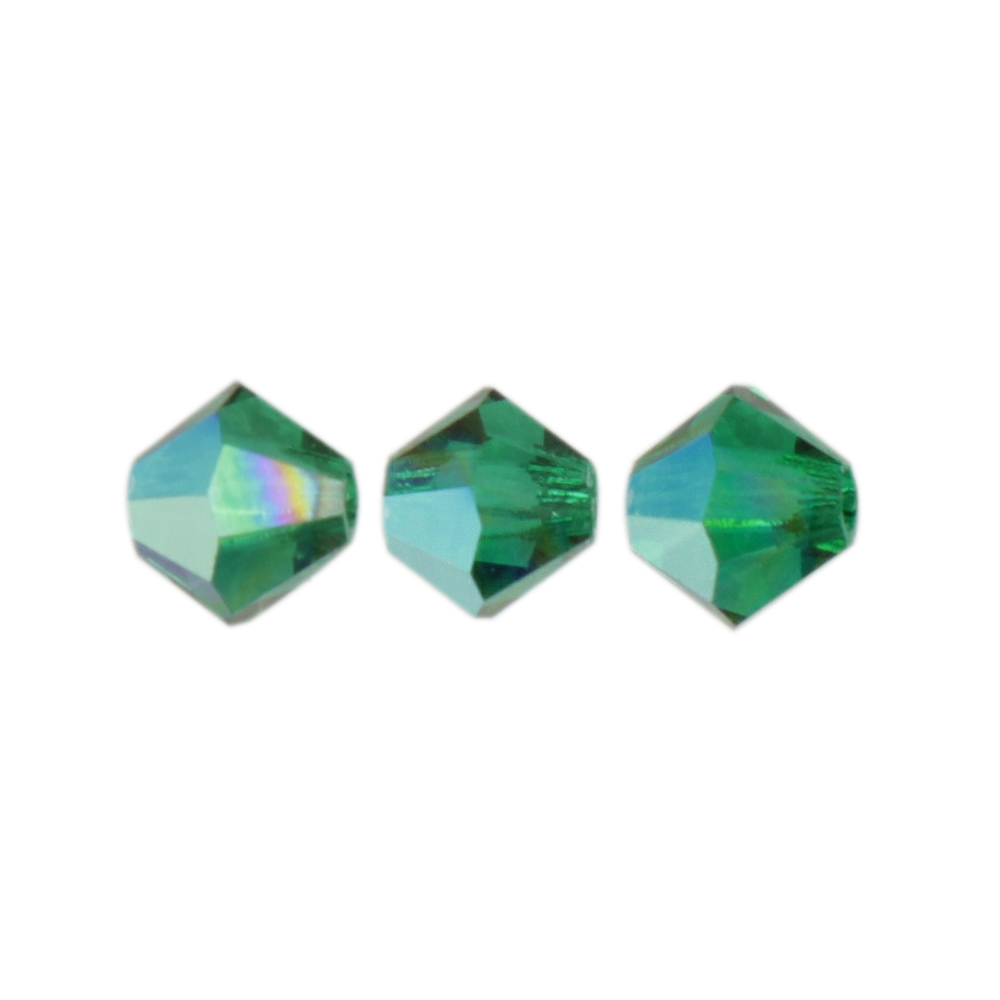 bicone preciosa emerald ab 4mm | 40pc