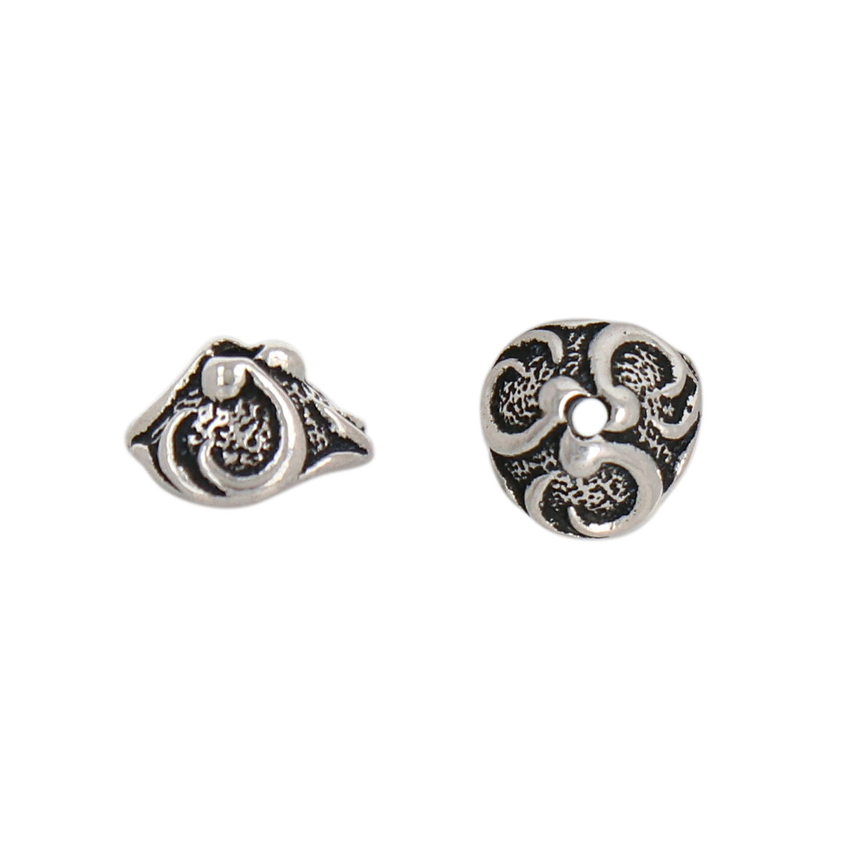perlenkappe lily antik versilbert 8mm | 2st