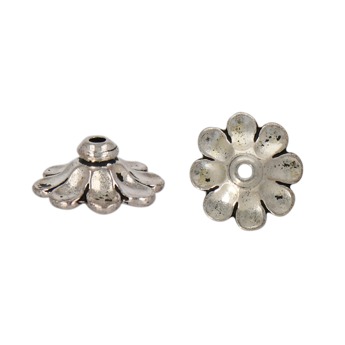 perlenkappe blaume antik versilbert 11mm | 2st