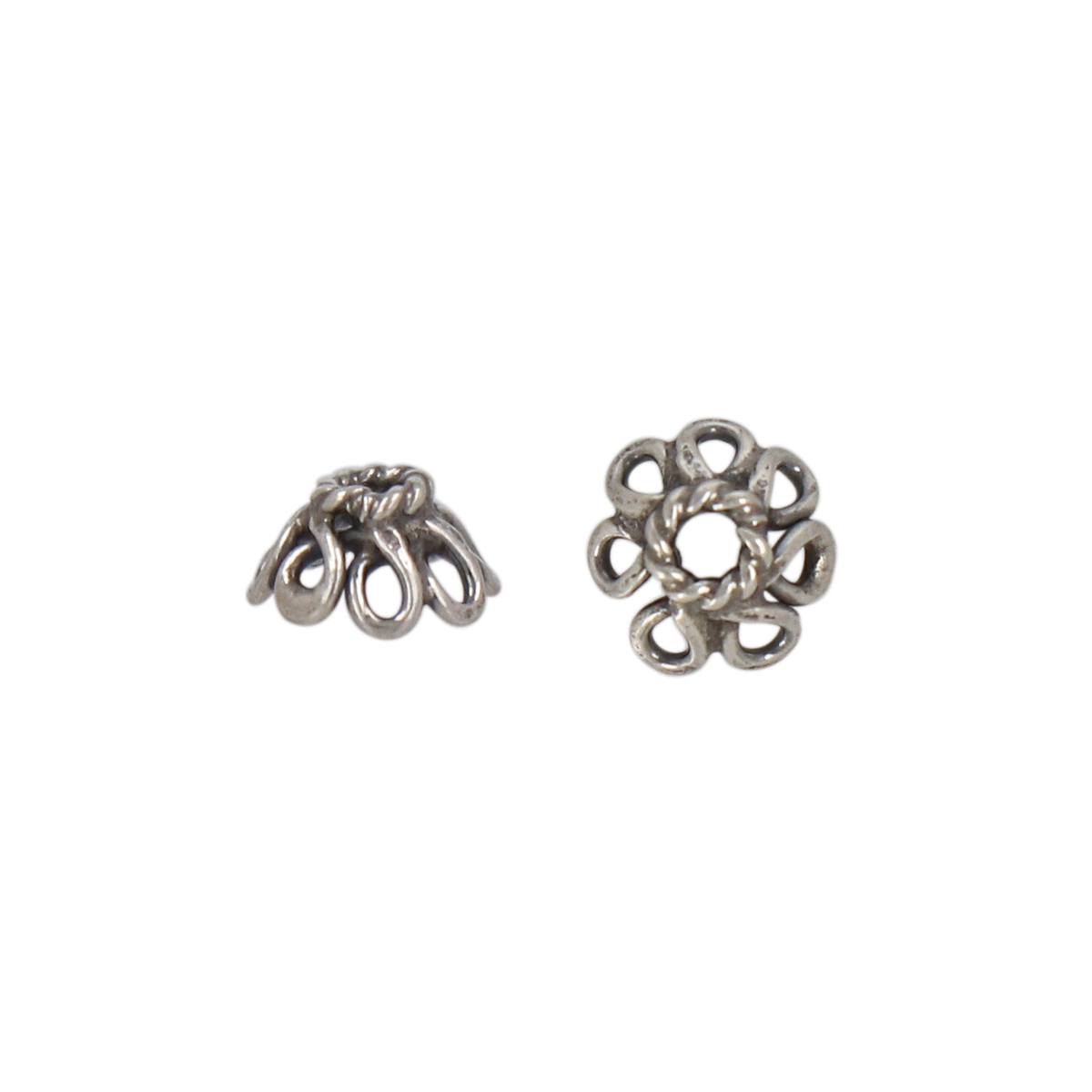 sterling silver open wire bead cap 7mm | 2pc