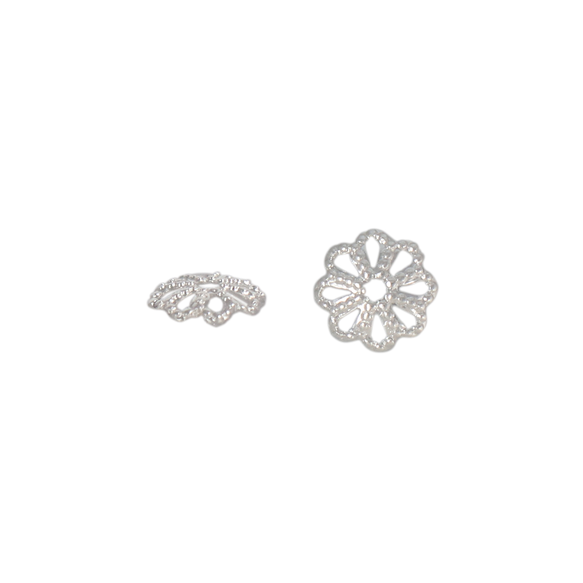 silver plated ornate bead cap 6mm | 72pc
