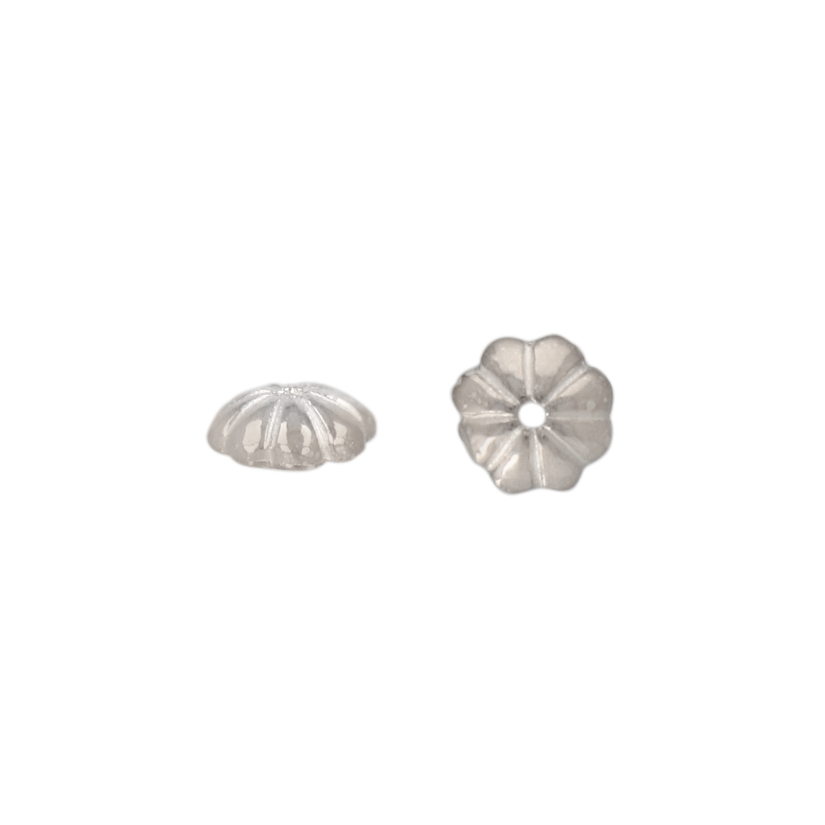 sterling silver flower bead cap 6mm | 4pc