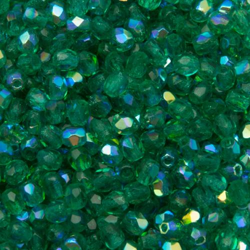 böhmische glasschliffperlen emerald ab 3mm | 50st