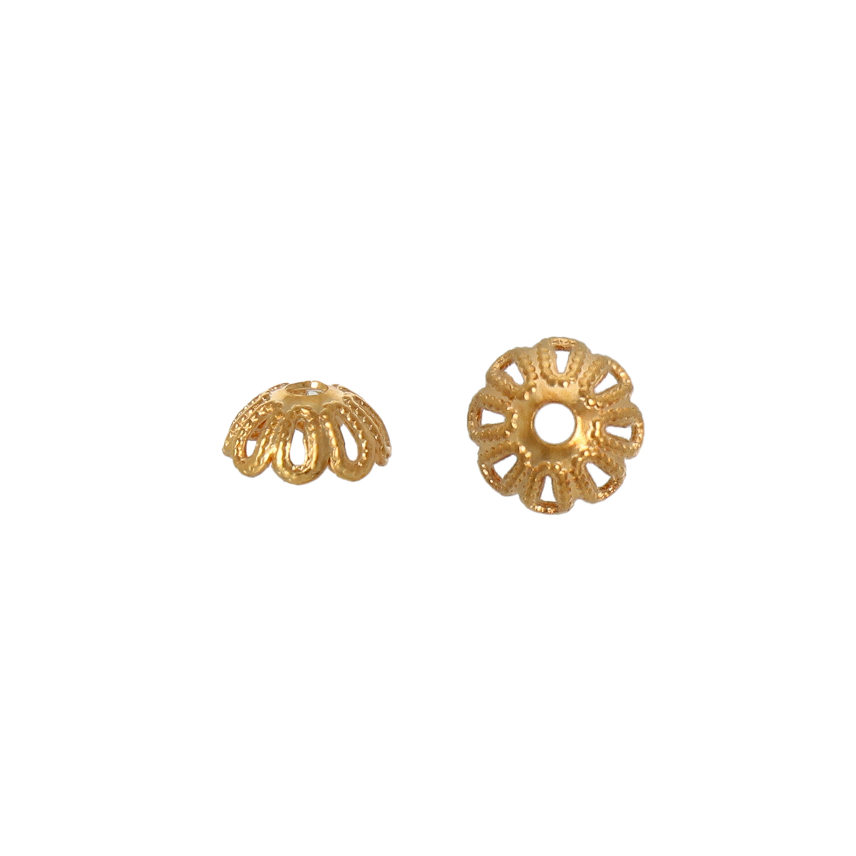 gold plated ornate bead cap 6mm | 36pc