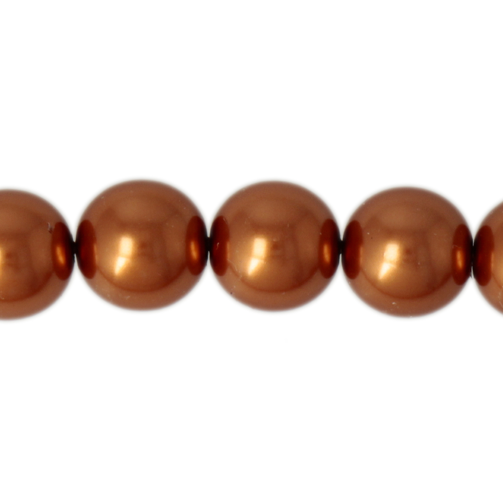 böhmische glas perlmutt rundperlen copper 10mm | 25st