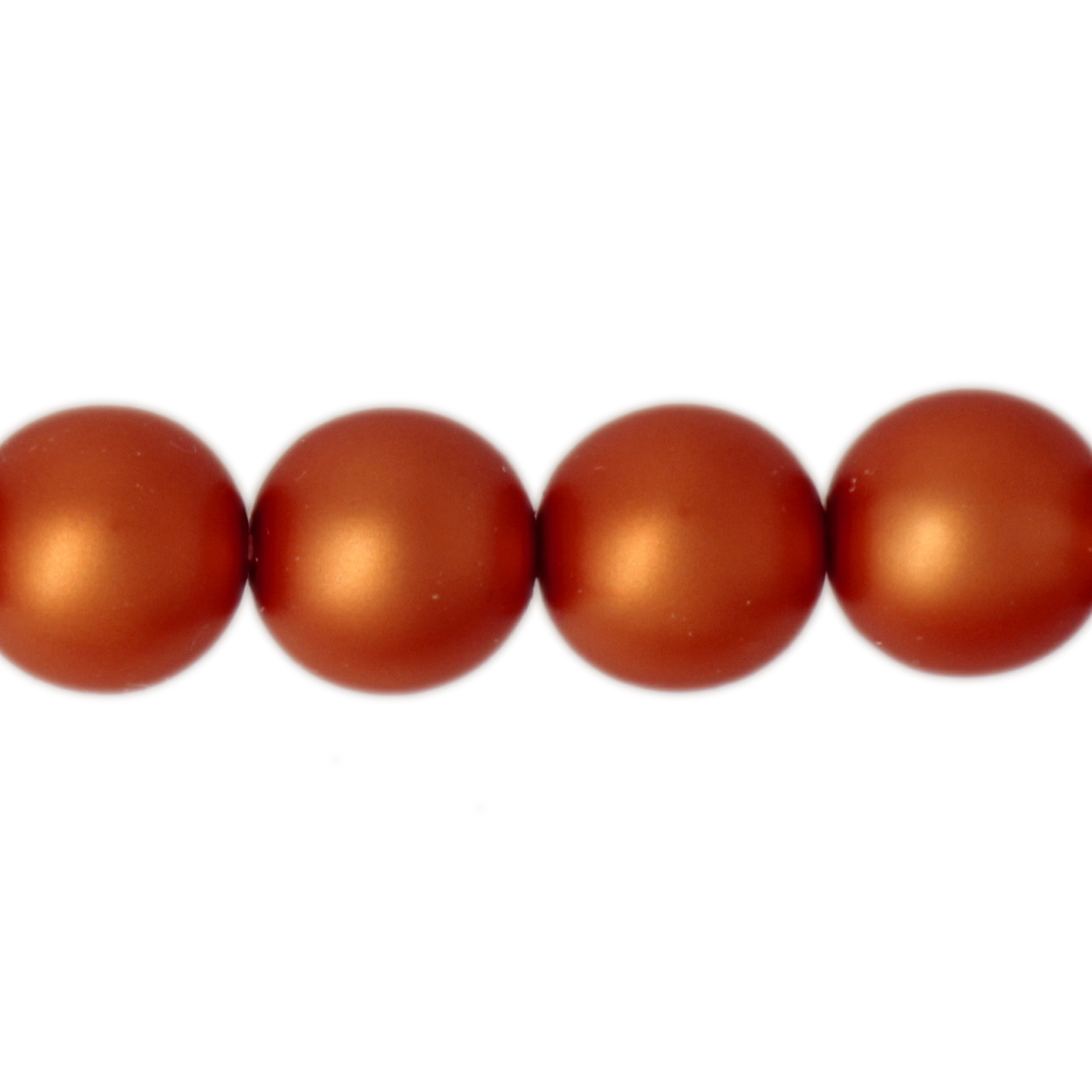 böhmische glas perlmutt rundperlen matte pumpkin 10mm | 25st