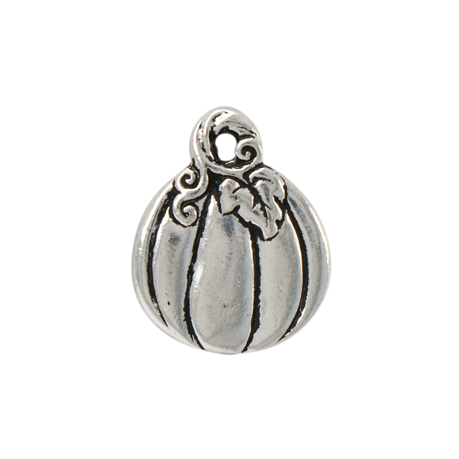 antique silver plated pumpkin charm 15mm | 1pc