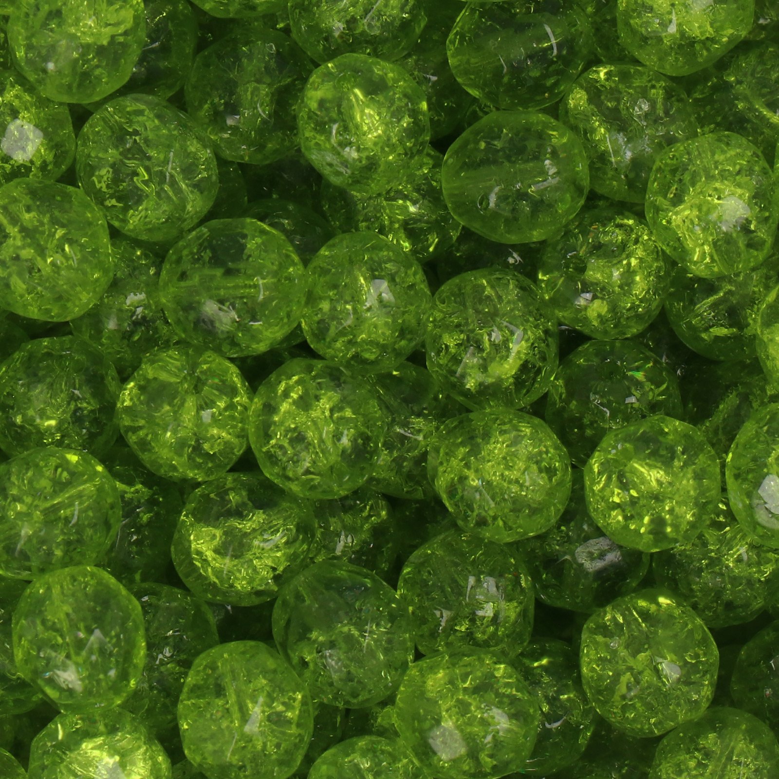 böhmische glasschliffperlen peridot crackled 8mm | 25st