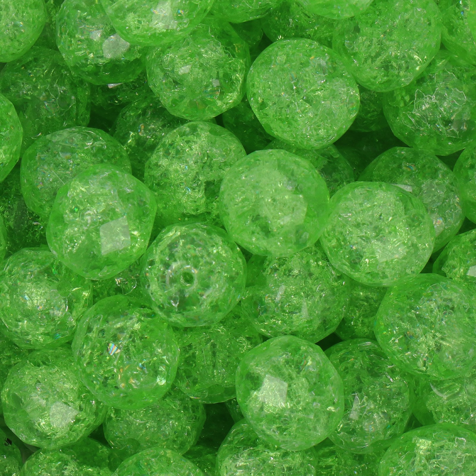 böhmische glasschliffperlen peridot crackled 10mm | 10st