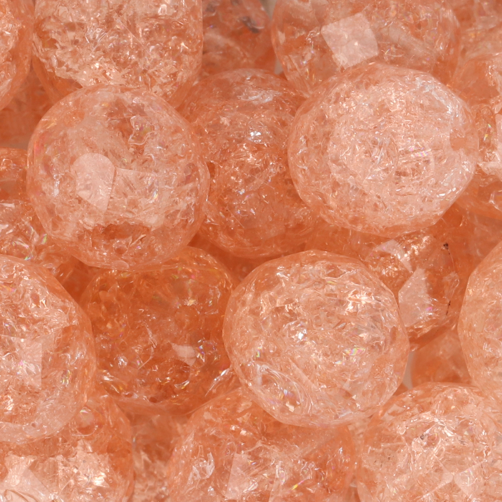 böhmische glasschliffperlen rosaline crackled 10mm | 10st