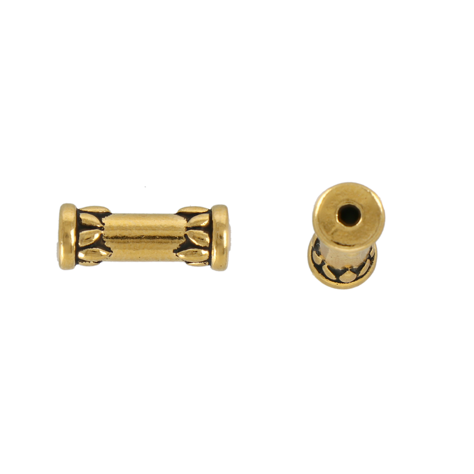 lotus runde perlen antik vergoldet 15x6mm | 1st