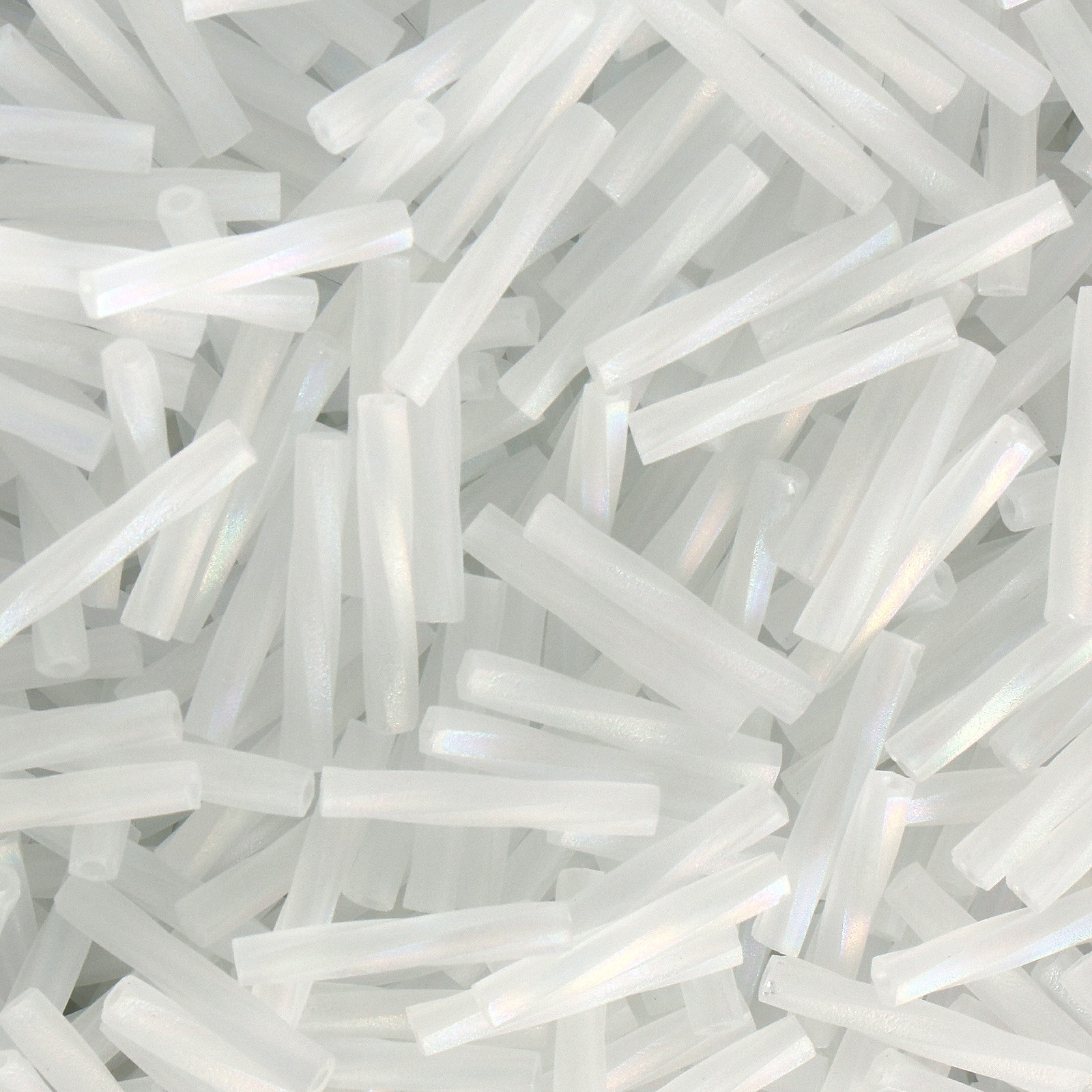 bugle twisted miyuki beads 12mm - matte crystal ab (131fr) | 10gr