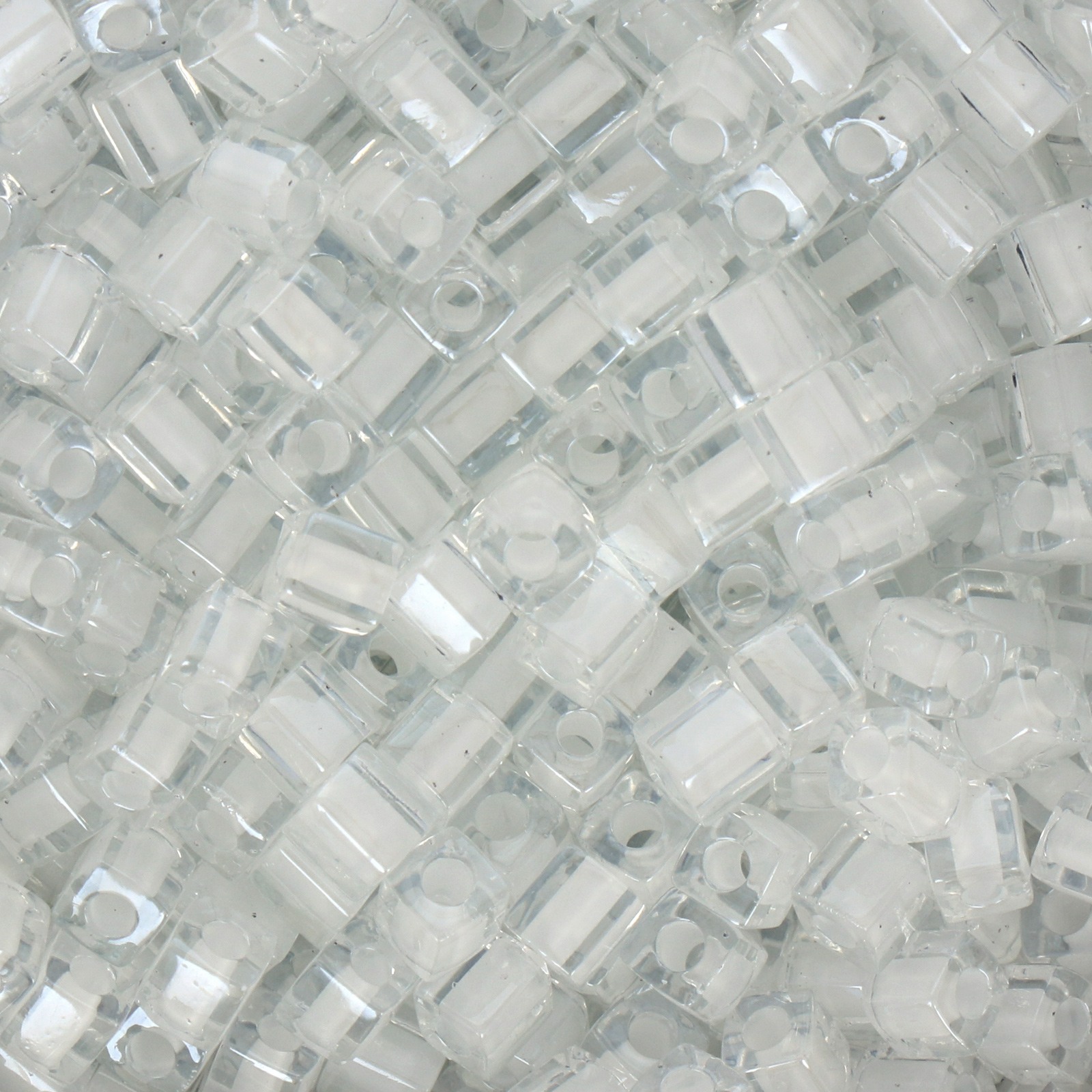 miyuki square beads 4mm inside color white/crystal (1104) | 10gr