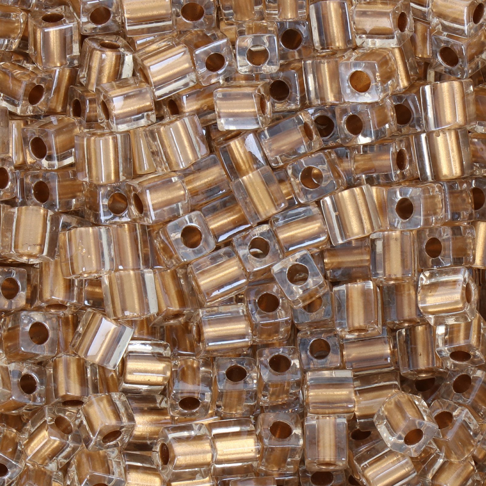 miyuki-würfelperlen 4mm inside color metallic gold/crystal (234) | 10gr