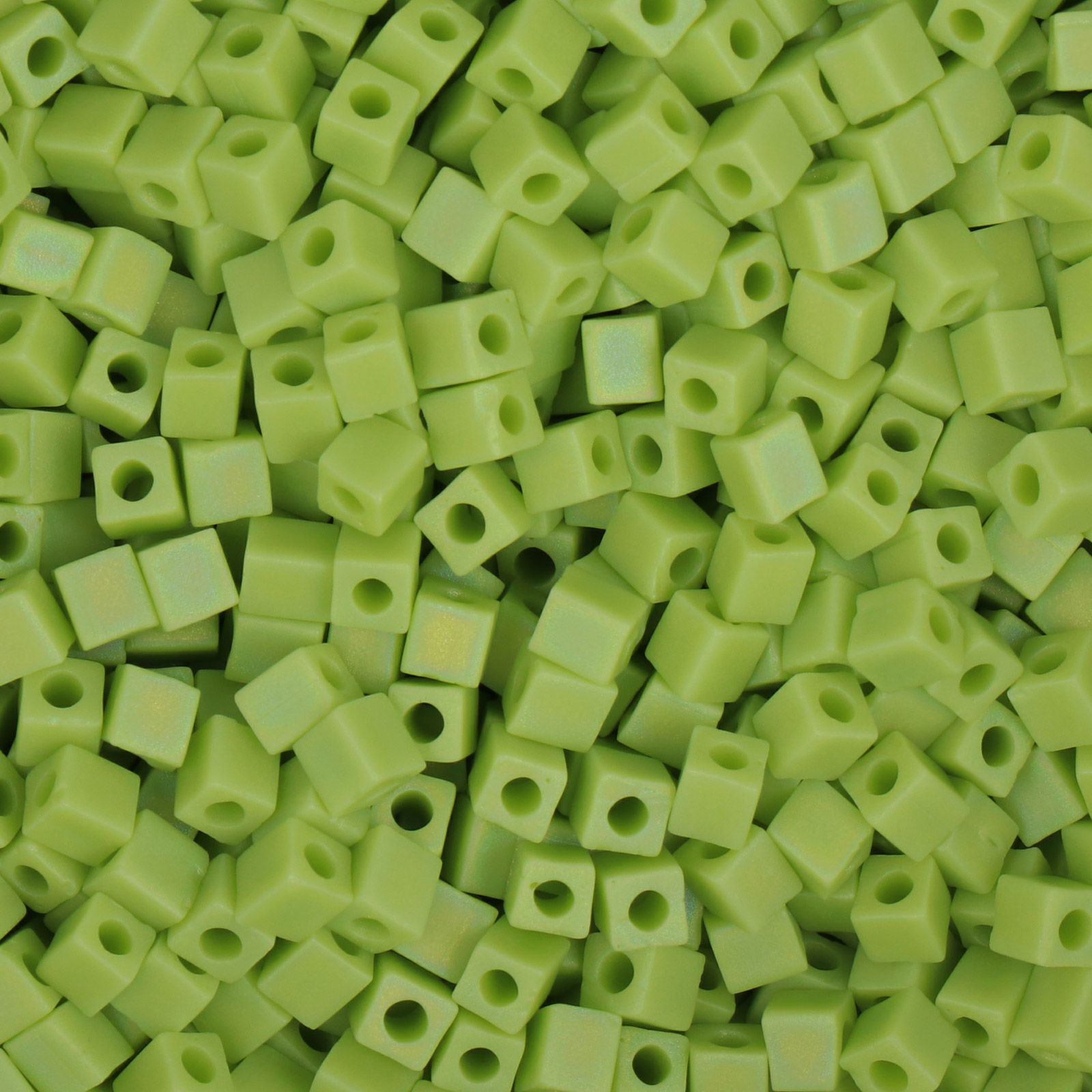 miyuki square beads 3mm matte opaque chartreuse ab (416fr) | 10gr