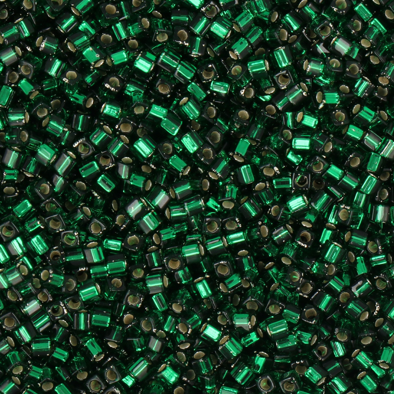 miyuki square beads 1,8mm silver-lined dark emerald (27) | 10gr