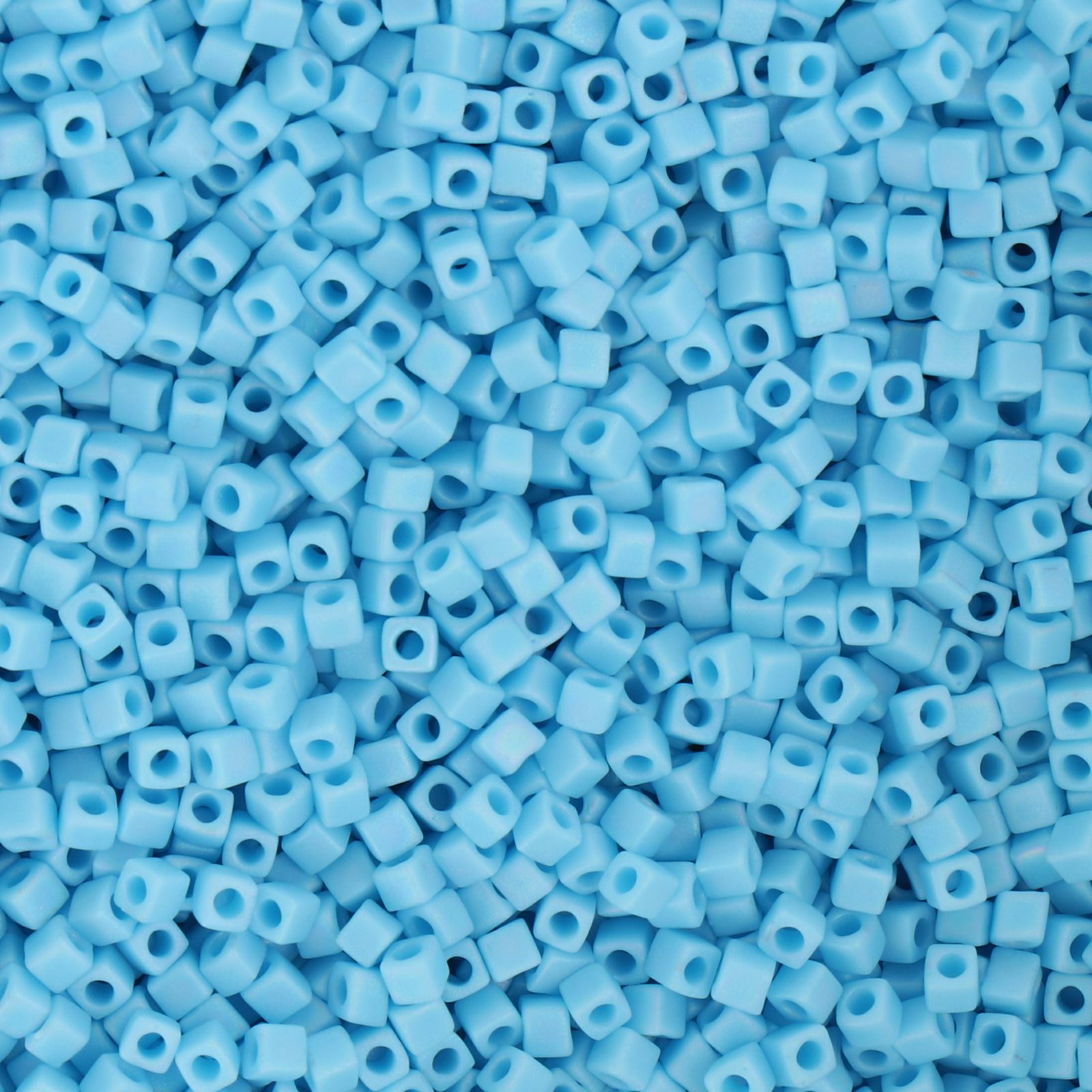 miyuki square beads 1,8mm matte opaque turquoise matte blue ab (413fr) | 10gr