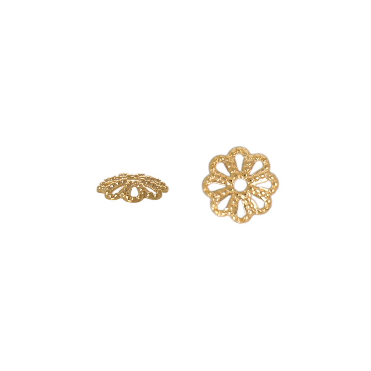 gold plated ornate bead cap 6mm | 72pc
