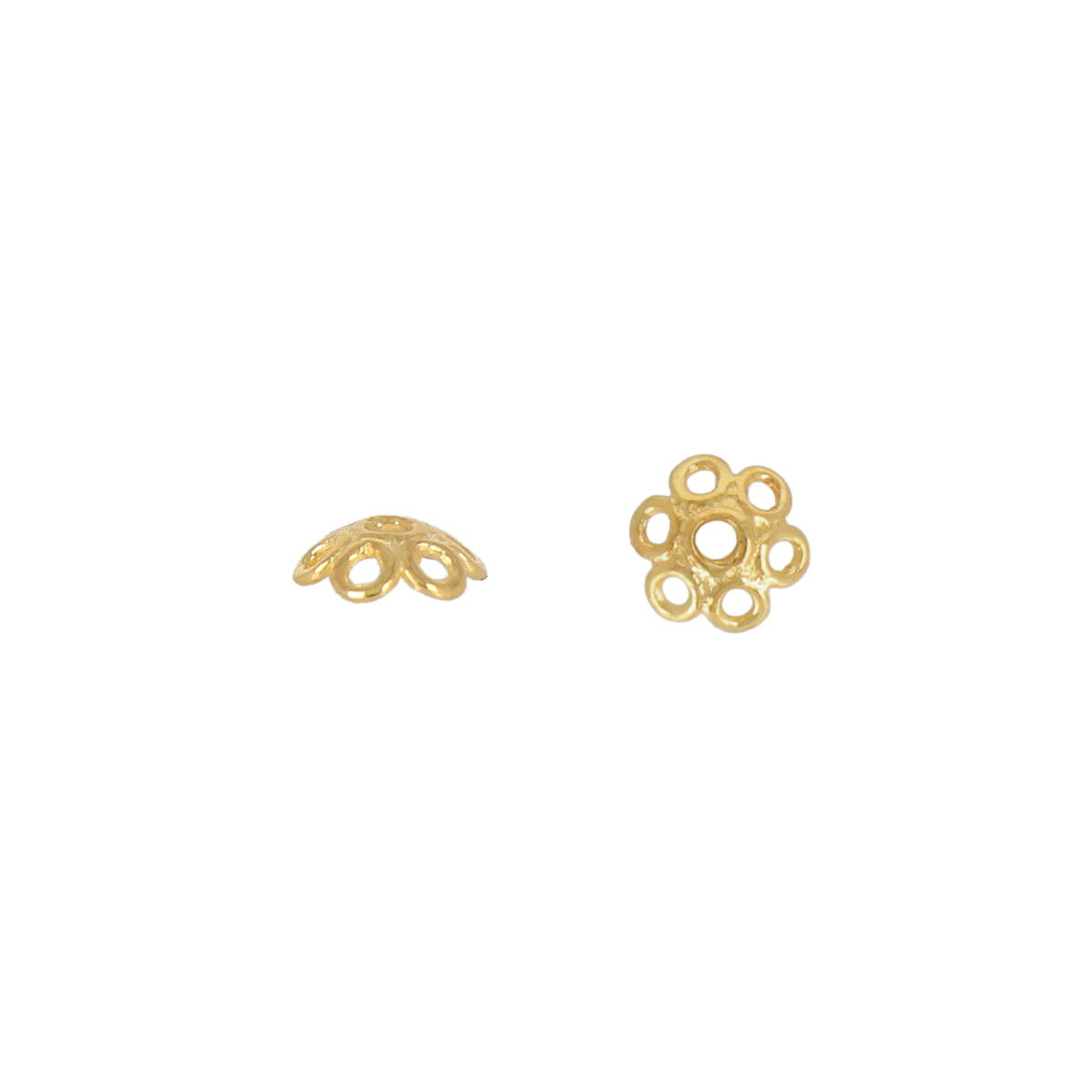 sterling silver gold-plated open wire bead cap 5mm | 4pc