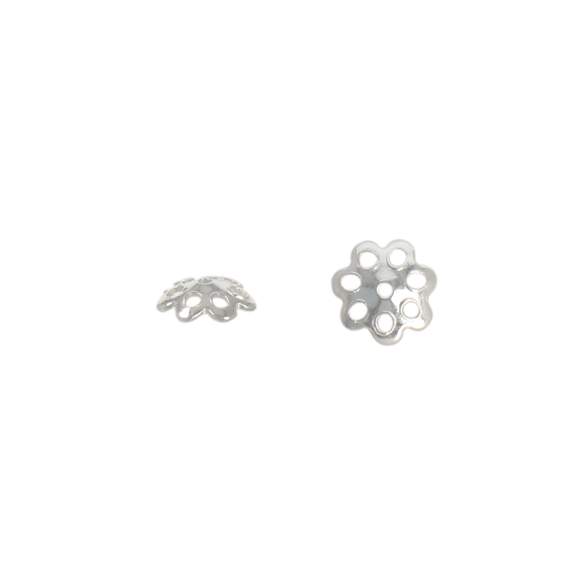 sterling silver flower bead cap 5mm | 10pc