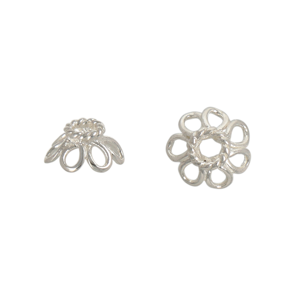 sterling silver bead cap 8mm | 2pc