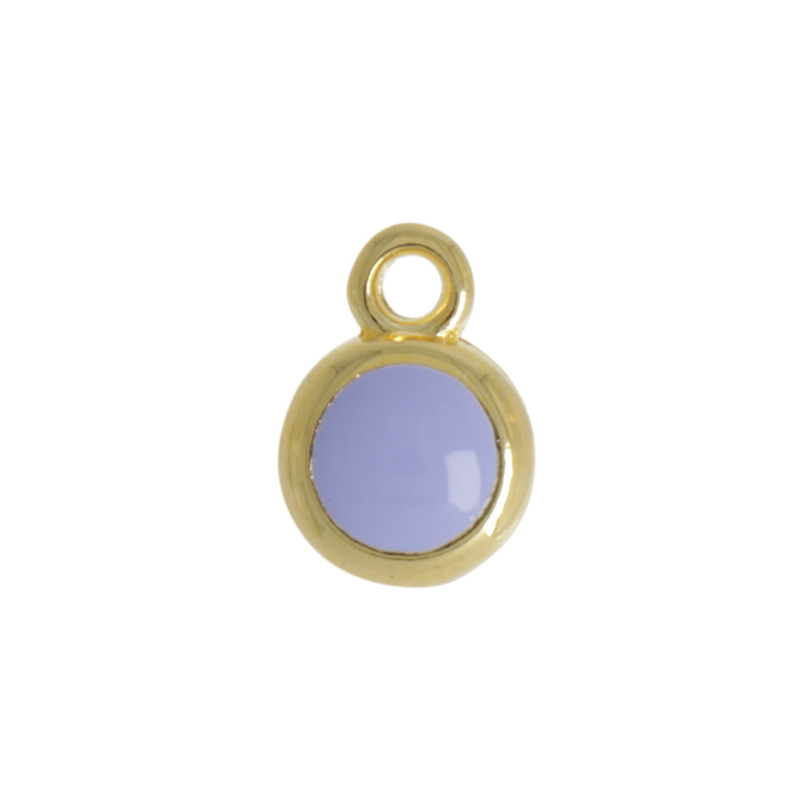 lavender enameled coin charm 8mm | 1pc