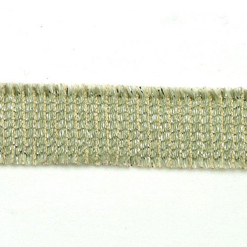 rayon trim green/silver 15mm | 50cm