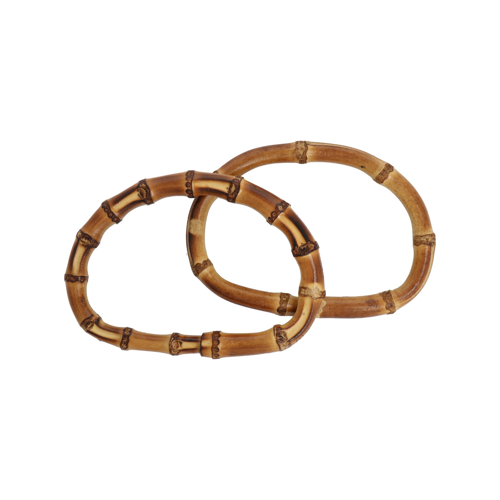 bamboo coffee oval bag handle 14x10cm | 2pc