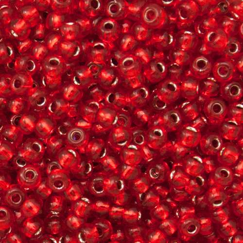 rocaille toho seed beads 8/0 silver-lined siam ruby (25b) | 10gr