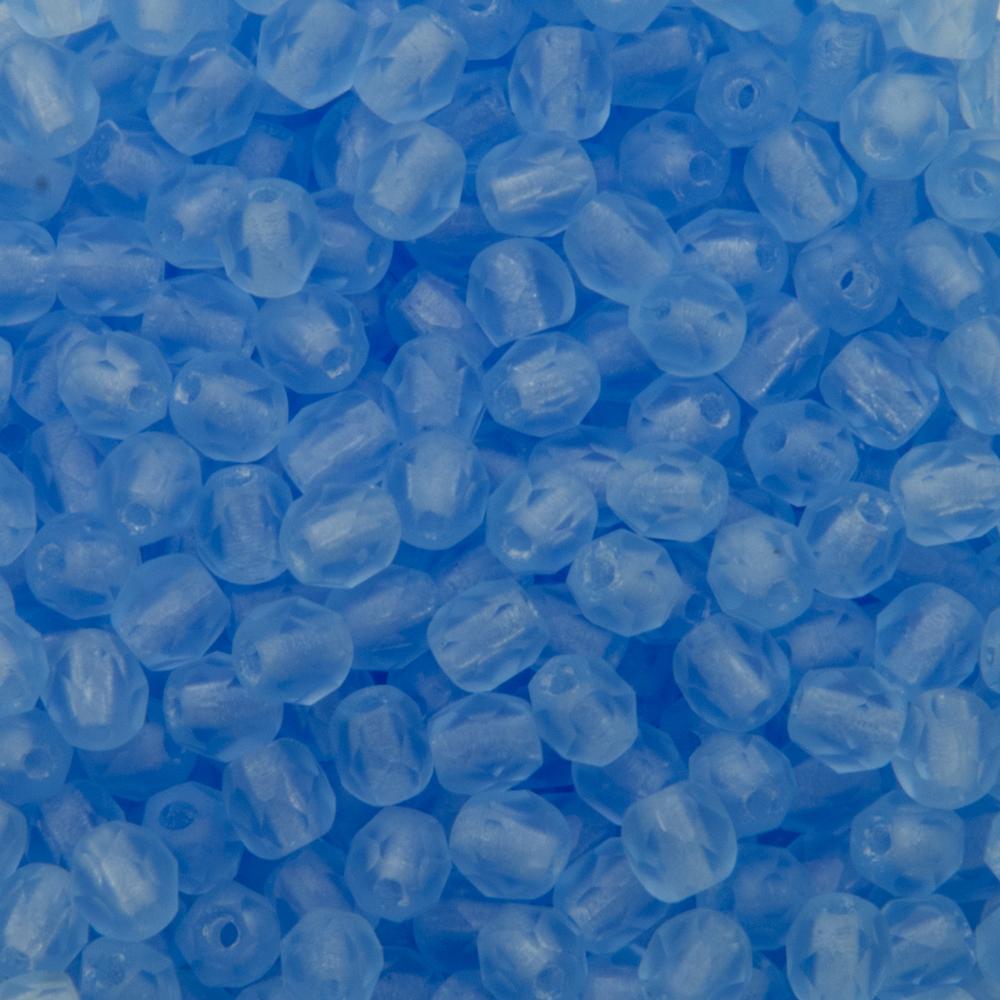 böhmische glasschliffperlen matte light sapphire 4mm | 50st