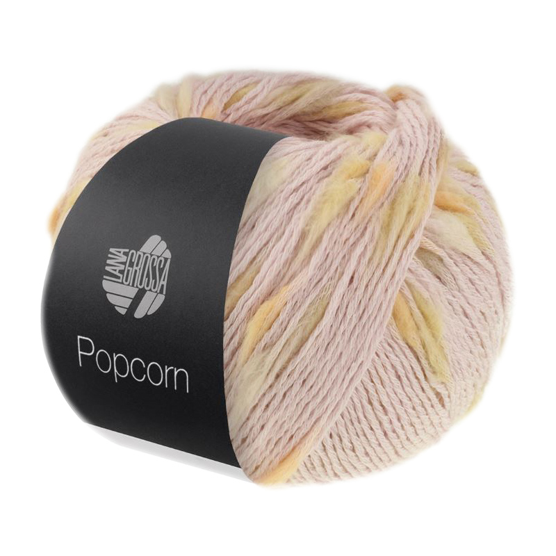 popcorn lana grossa - pastel pink/pale yellow/light grey/peach (4) - 50gr (125mt) | 1pc