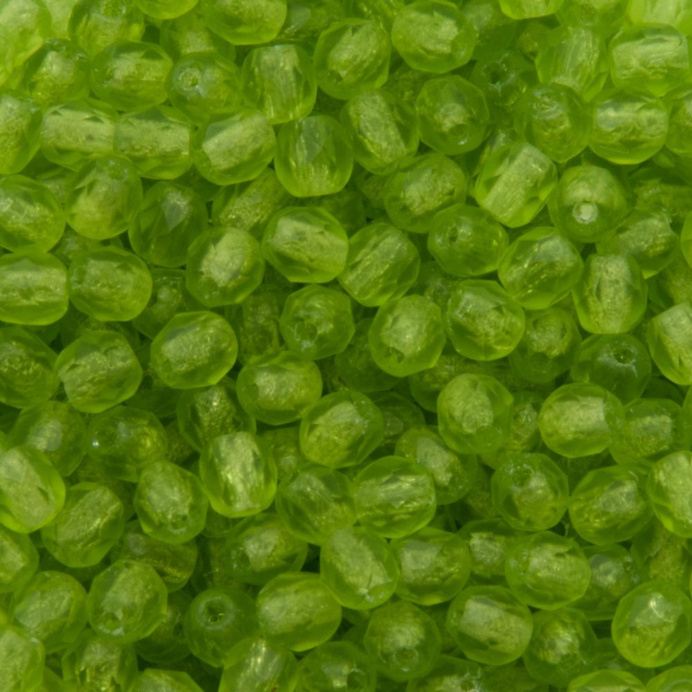 czech fire-polished round beads - matte olivine 4mm | 50pc