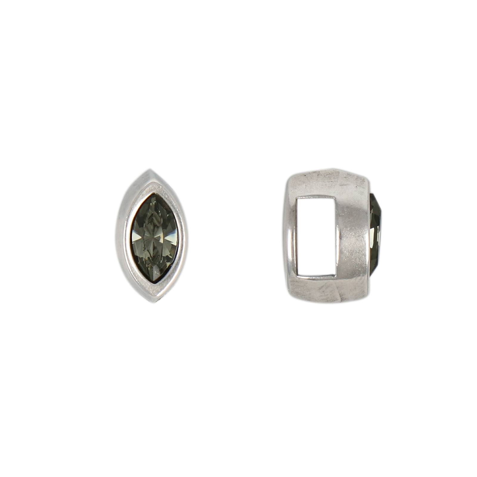 metall perlen navette antik versilbert 9x5mm für true crystal black diamond | 1st