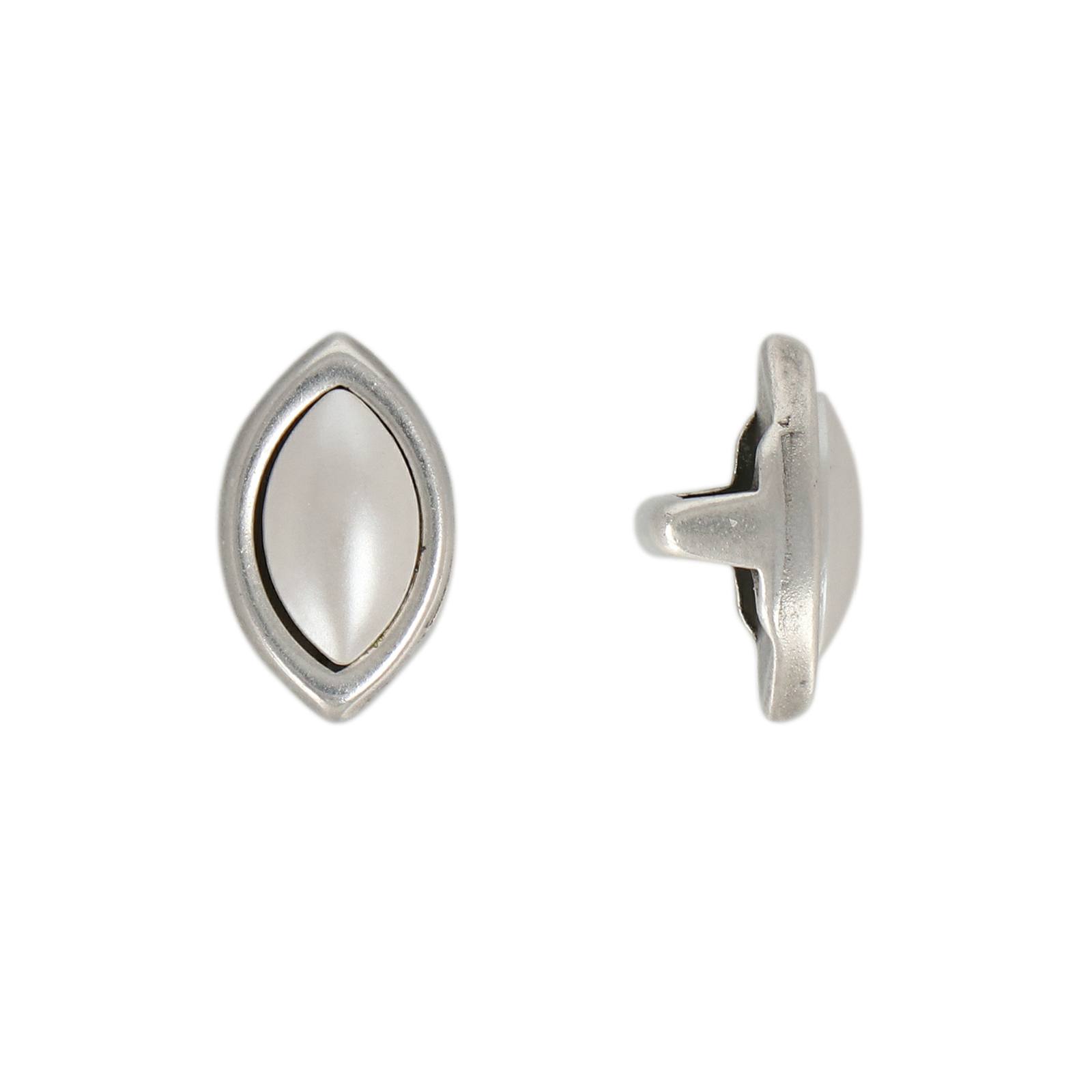 metall perlen navette antik versilbert 11x7mm für true crystal pearl | 1st