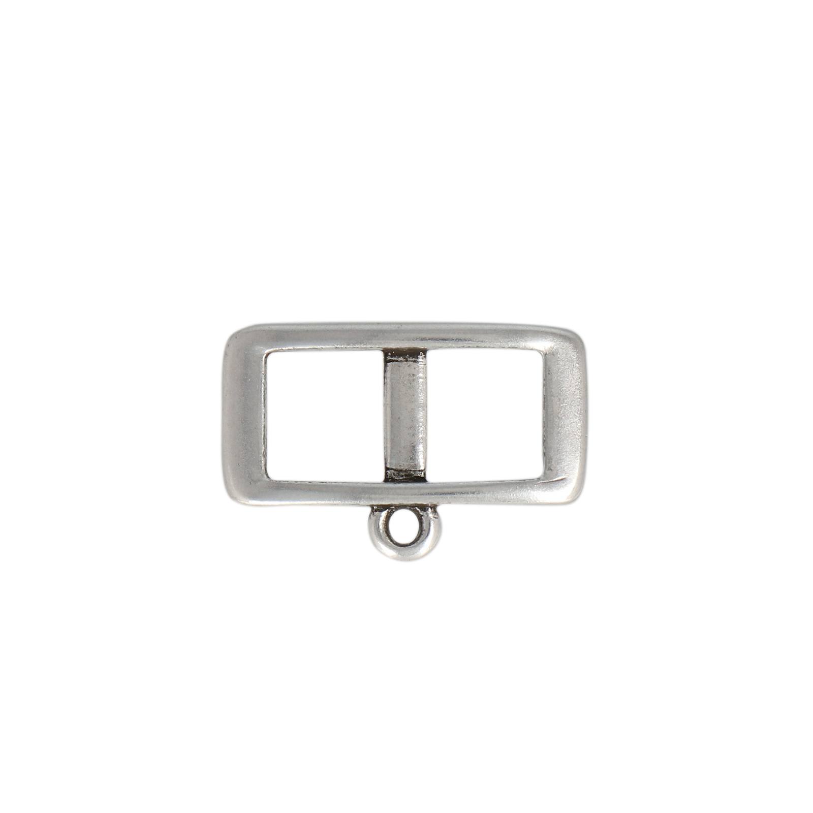 antique silver plated bead frame with bail 18x11,5mm | 2pc