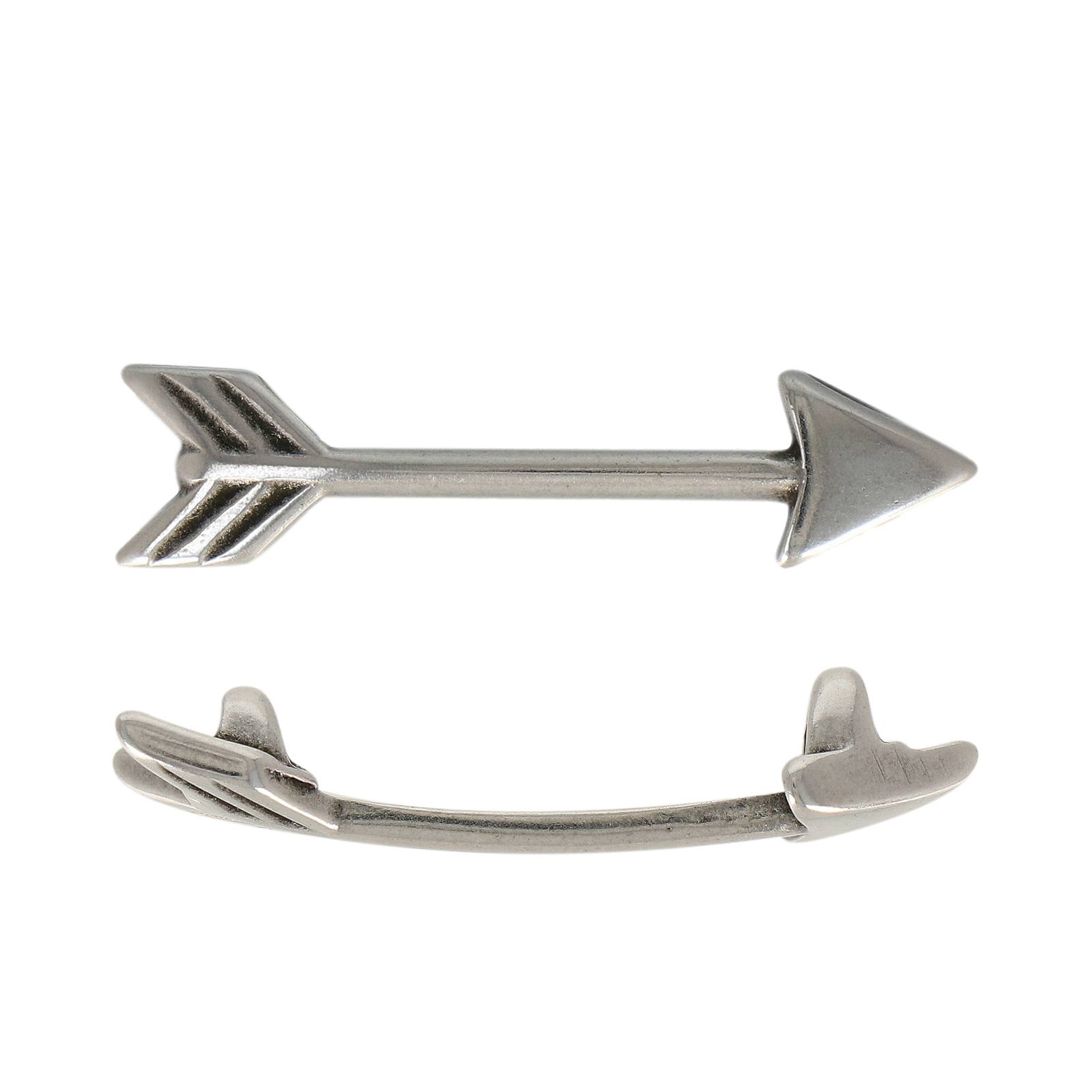 antique silver plated bead arrow 30x7mm | 1pc