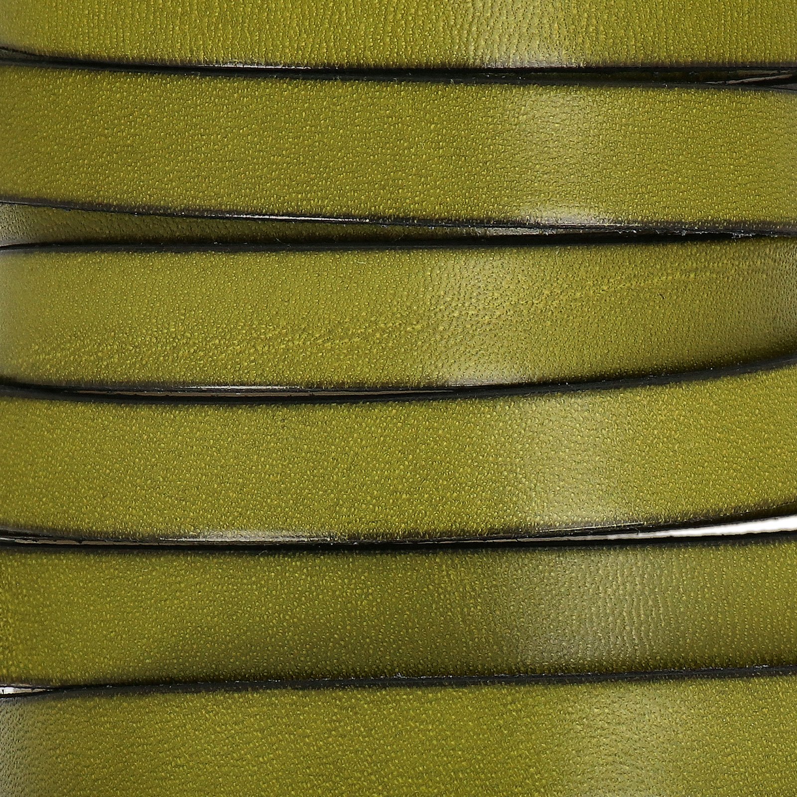 green flat leather cord 10mm | 20cm