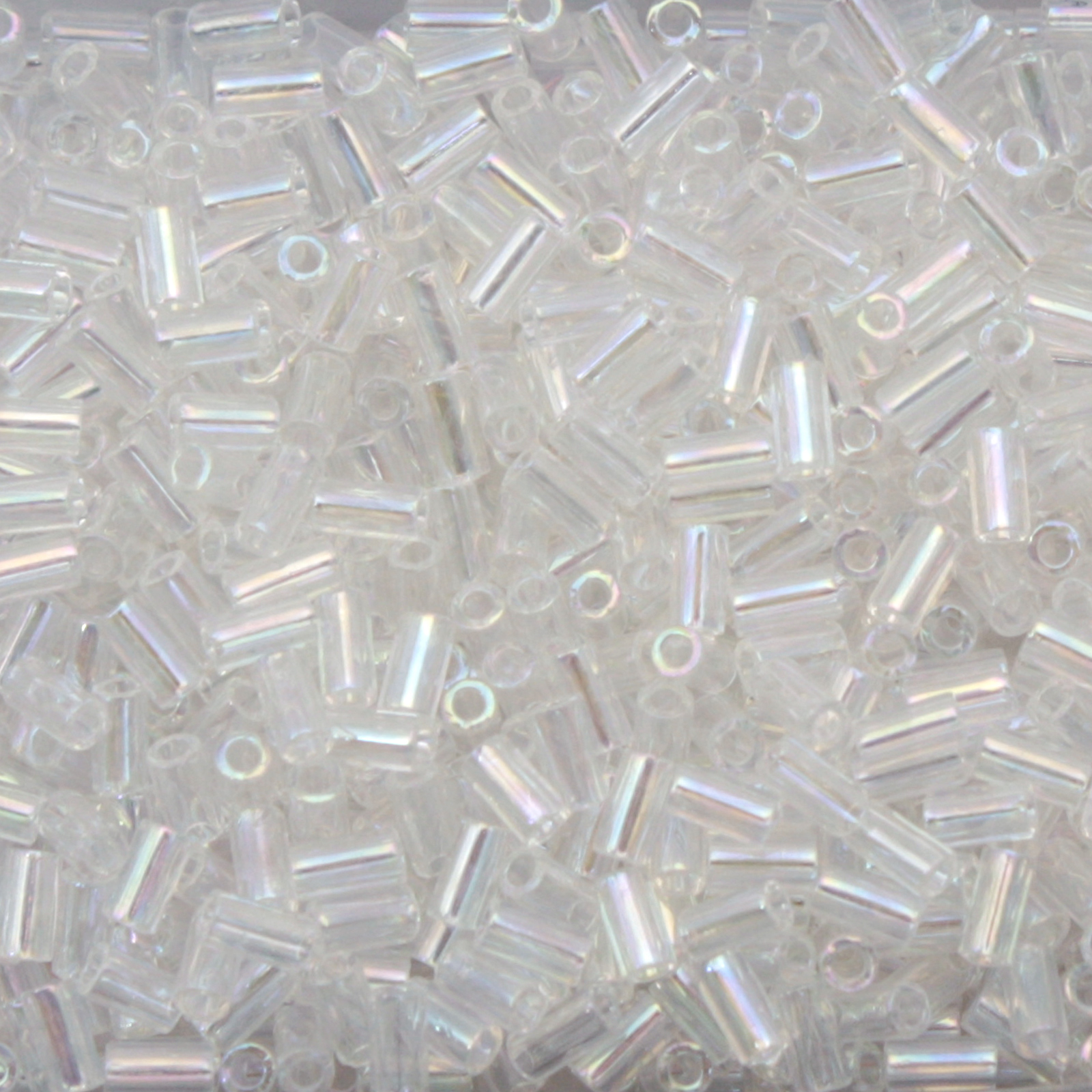 bugle toho beads 3mm - transparent rainbow crystal (161) | 10gr