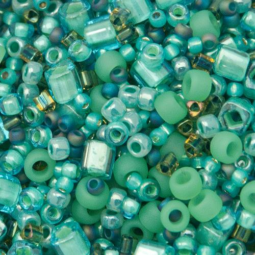 rocailles toho beads mix - take seafoam/green (3203) | 10gr