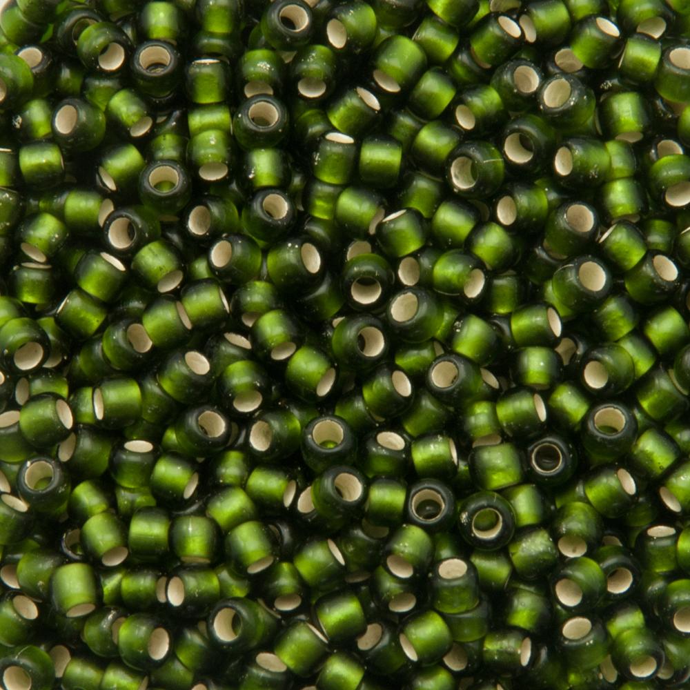 saatperlen toho 8/0 silver-lined frosted olive (37f) | 10gr
