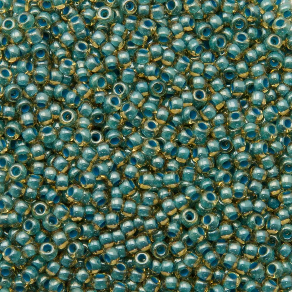 saatperlen toho 11/0 inside color jonquil/turquoise lined (953) | 10gr