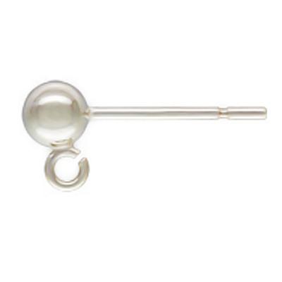sterling silver ball post earring 4mm | 2pc