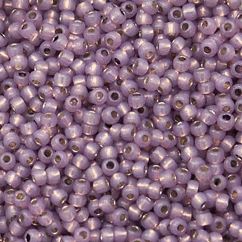 rocaille toho seed beads 11/0 - permanent finish silver lined milky amethyst (pf2108) | 10gr