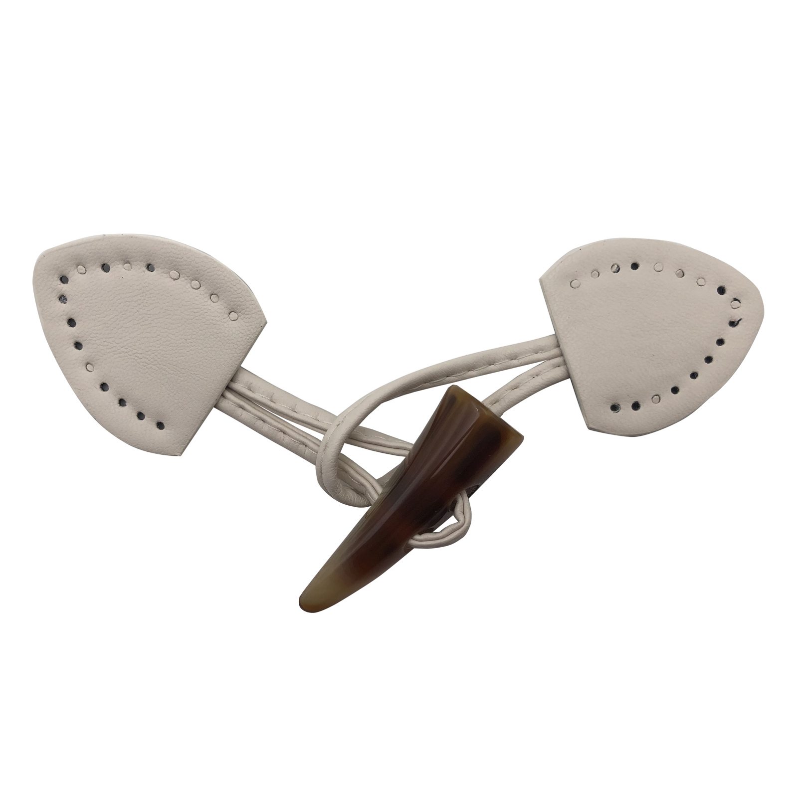 milk pu leather toggle buttons to sew - 50mm | 1pc