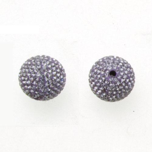 pave' beads top collection - violet round 10mm | 1pc