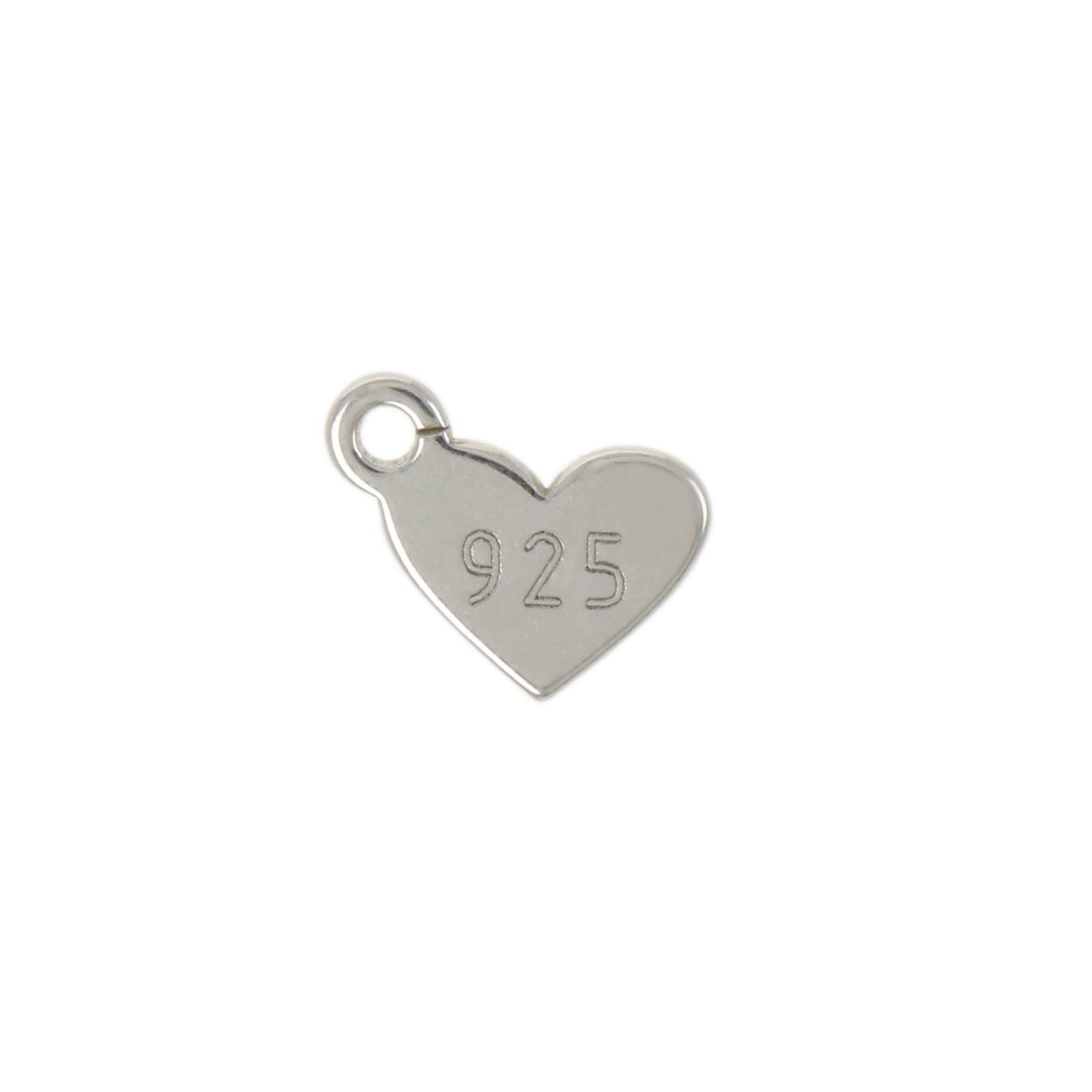 sterling silver quality heart tag 8mm | 2pc