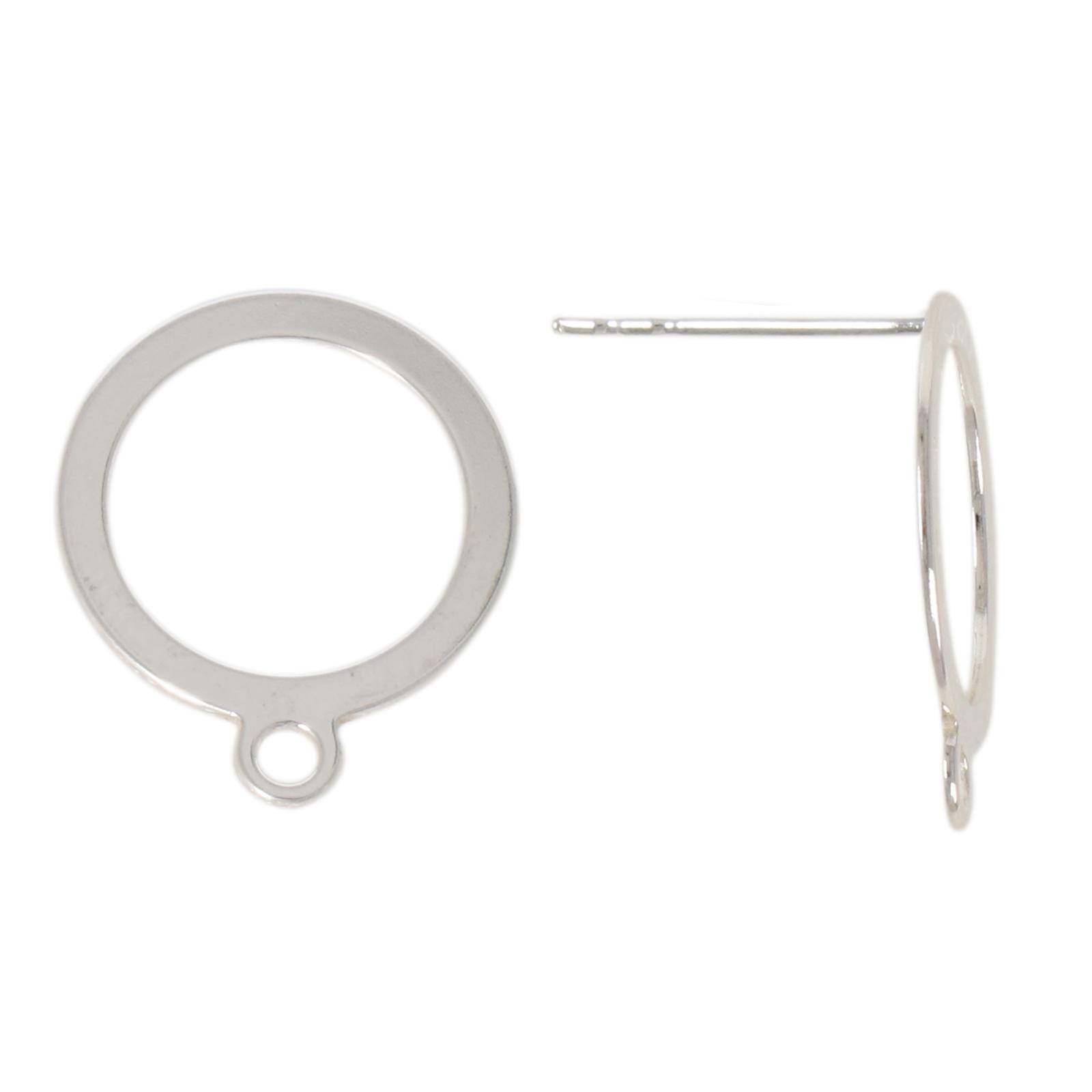 sterling silver circle post earring 13mm | 2pc