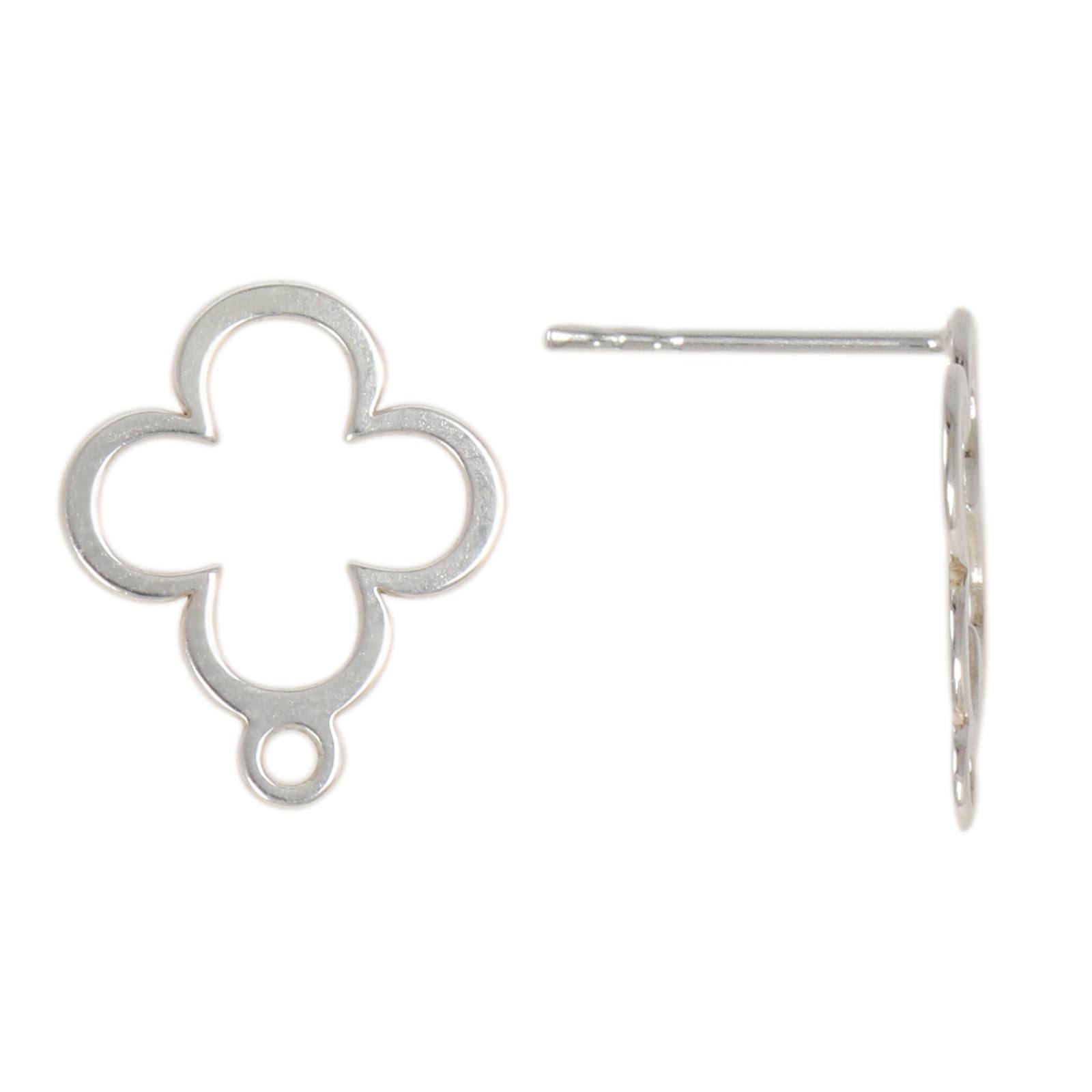 sterling silver clover post earring 13mm | 2pc