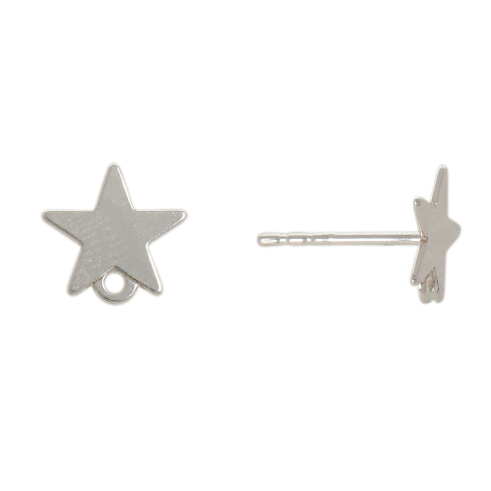 sterling silver star post earring 8mm | 2pc